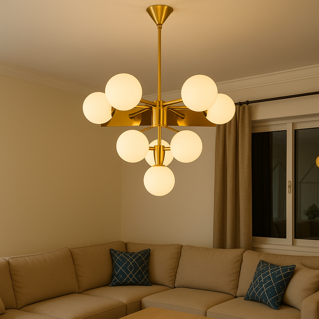 Decorative lighting coated with copper and glass rollers decorative hanging light