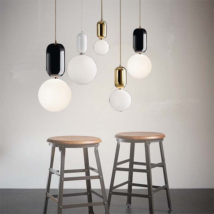 Metal and glass hanging lighting | Modern Pendant Light
