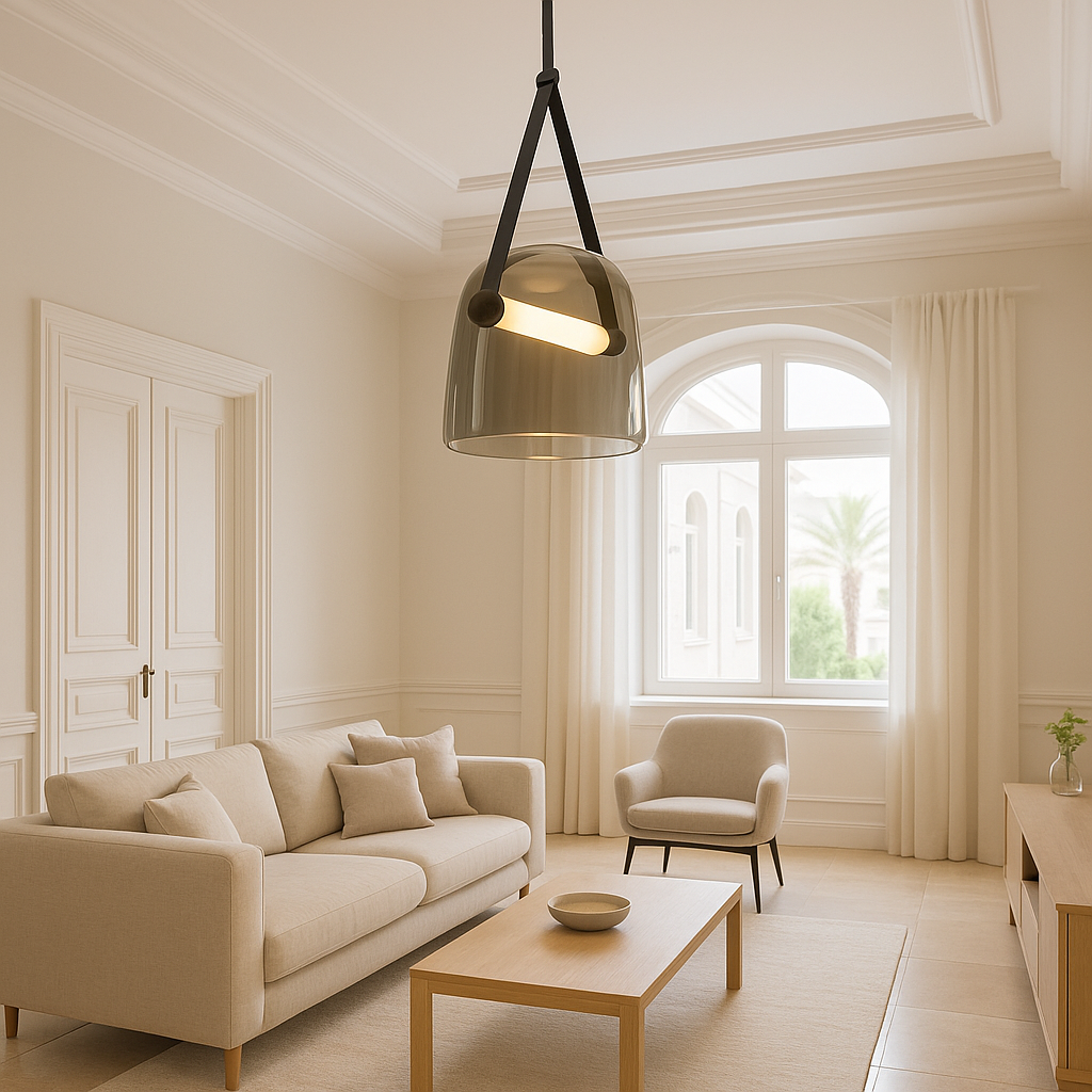 Modern pendant lighting in smoky color | decorative Hanging light