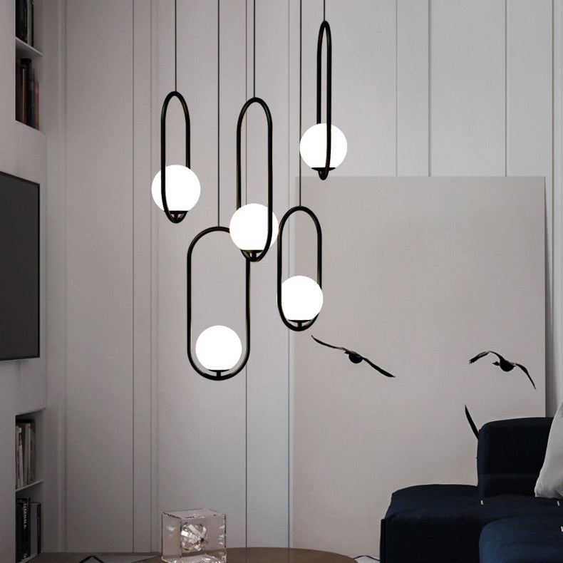 Modern Pendant lamp | Modern suspension lighting with a black frame