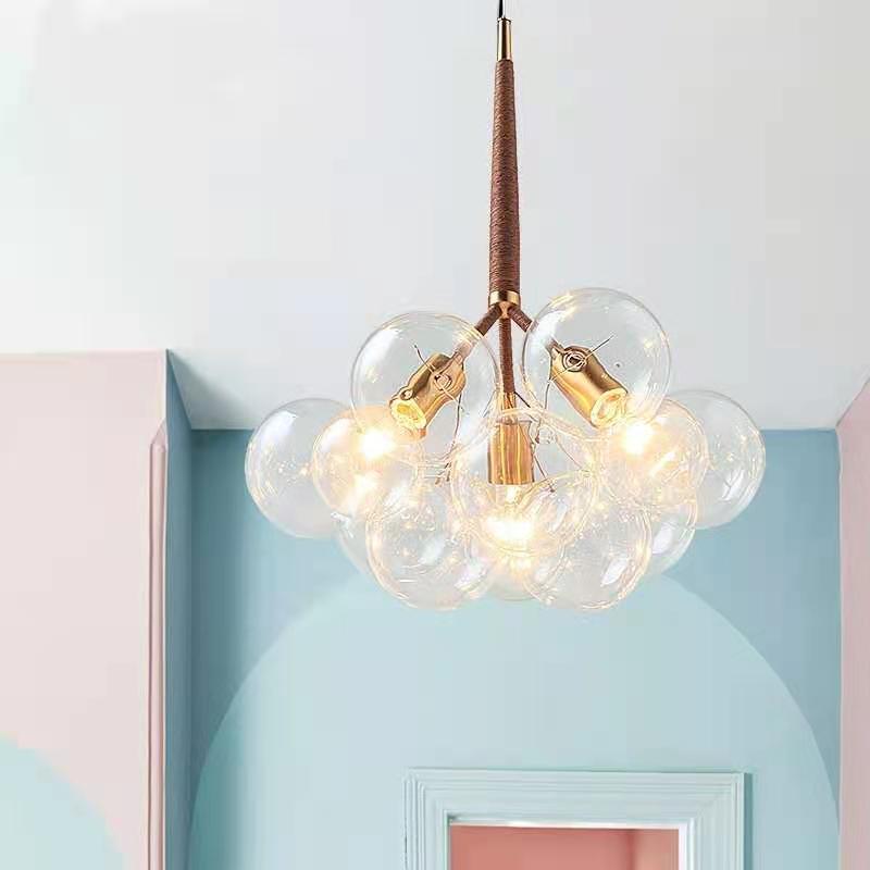 Lighting hanging balls brown and amber glass | decorative Hanging light