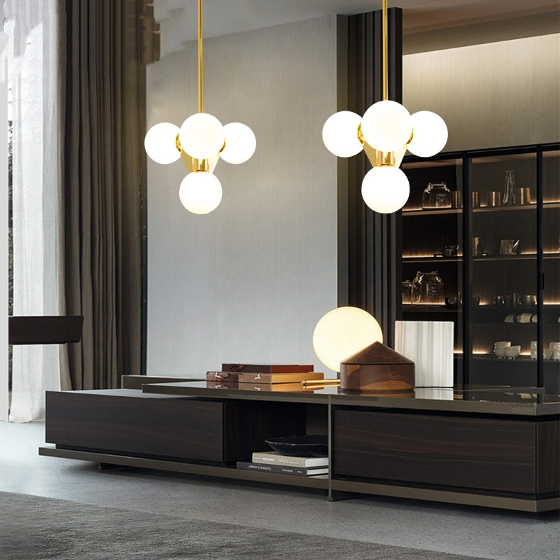 Decorative lighting coated with copper and glass rollers decorative hanging light