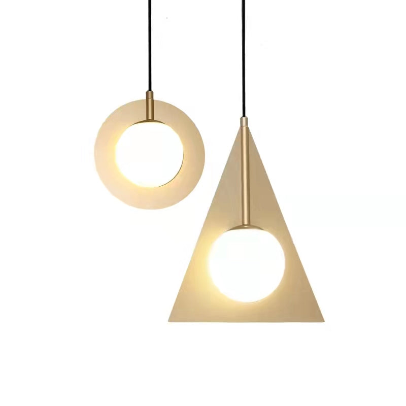 Pendant light in gold and white | decorative Hanging light