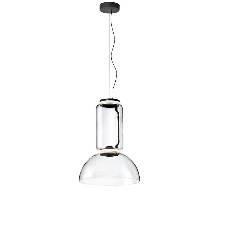 Black glass pendant light | Black & Clear Glass Zamil