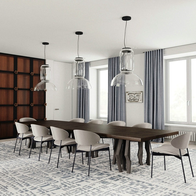 Black glass pendant light | Black & Clear Glass Zamil