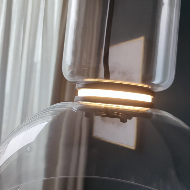 Black glass pendant light | Black & Clear Glass Zamil