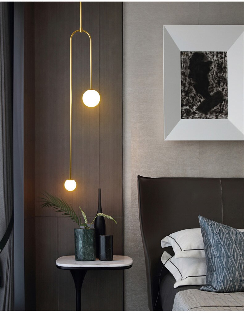 Modern hanging lighting with golden columns | Modern Pendant Light