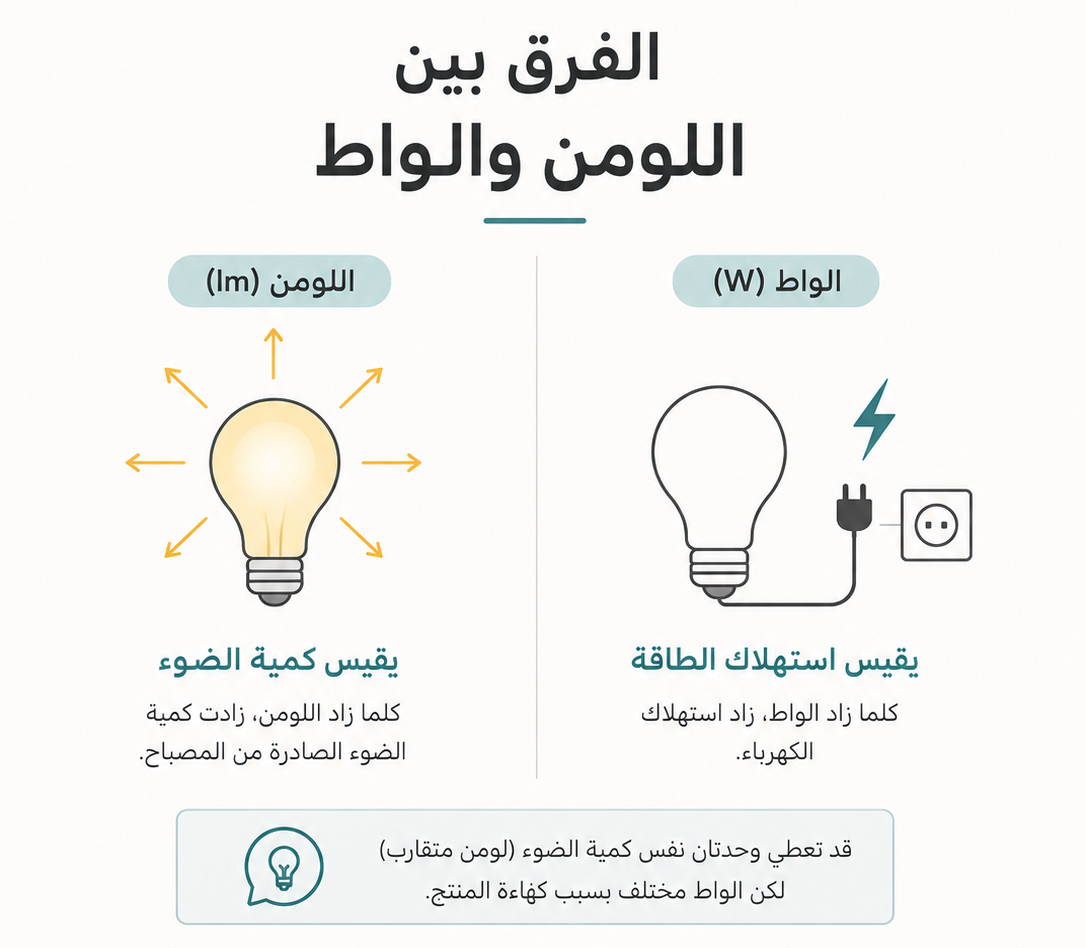 فهم الواط واللومن في الإنارة