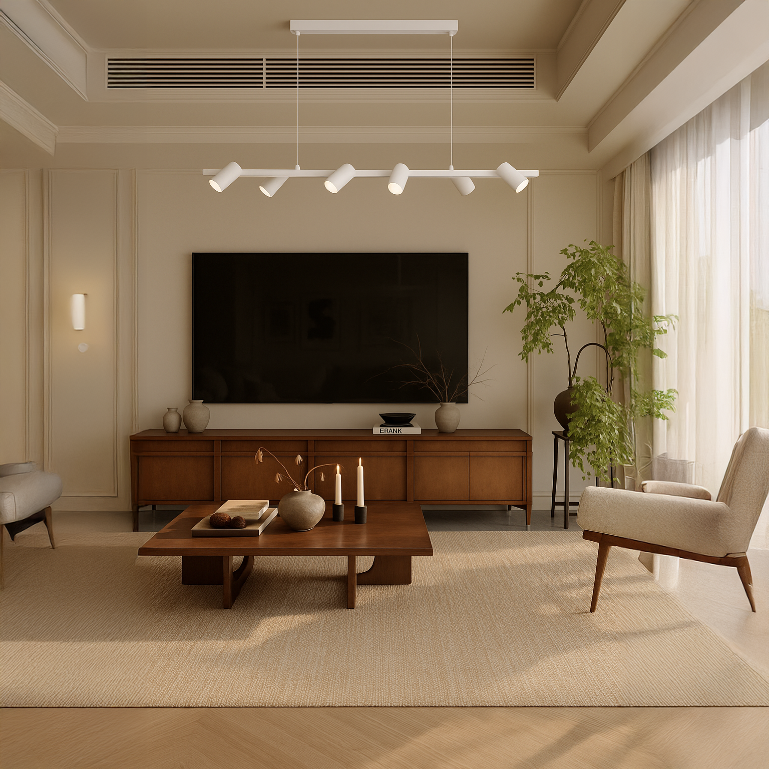 إنارة ديكورية معلقة بيضاء | GATUELA