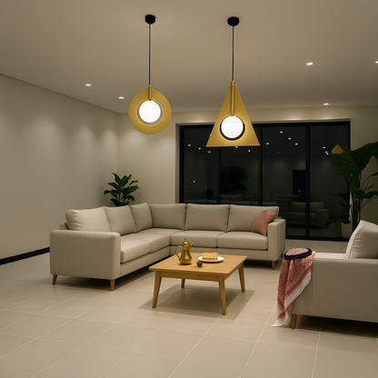 إنارة معلقة باللون الذهبي والأبيض |  decorative Hanging light