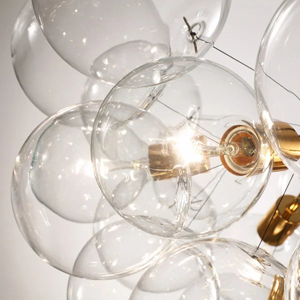 إنارة تعليق زجاجي بكرات شفافة