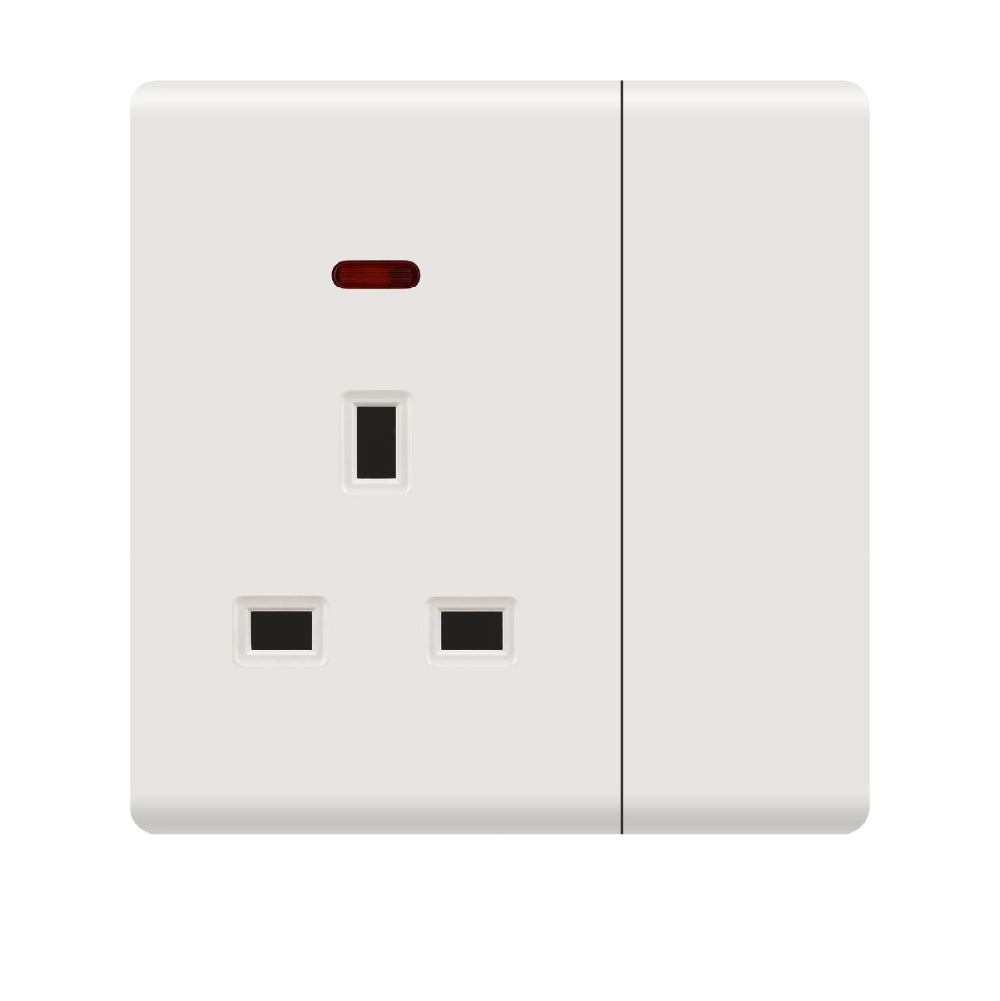 فيش جداري بمفتاح ومؤشر تشغيل