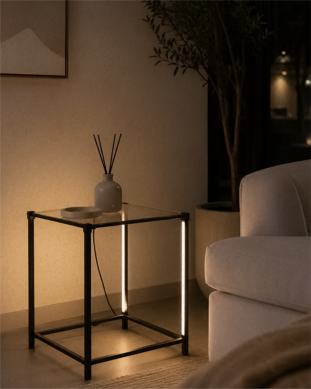 NARANJO side table with integrated lighting