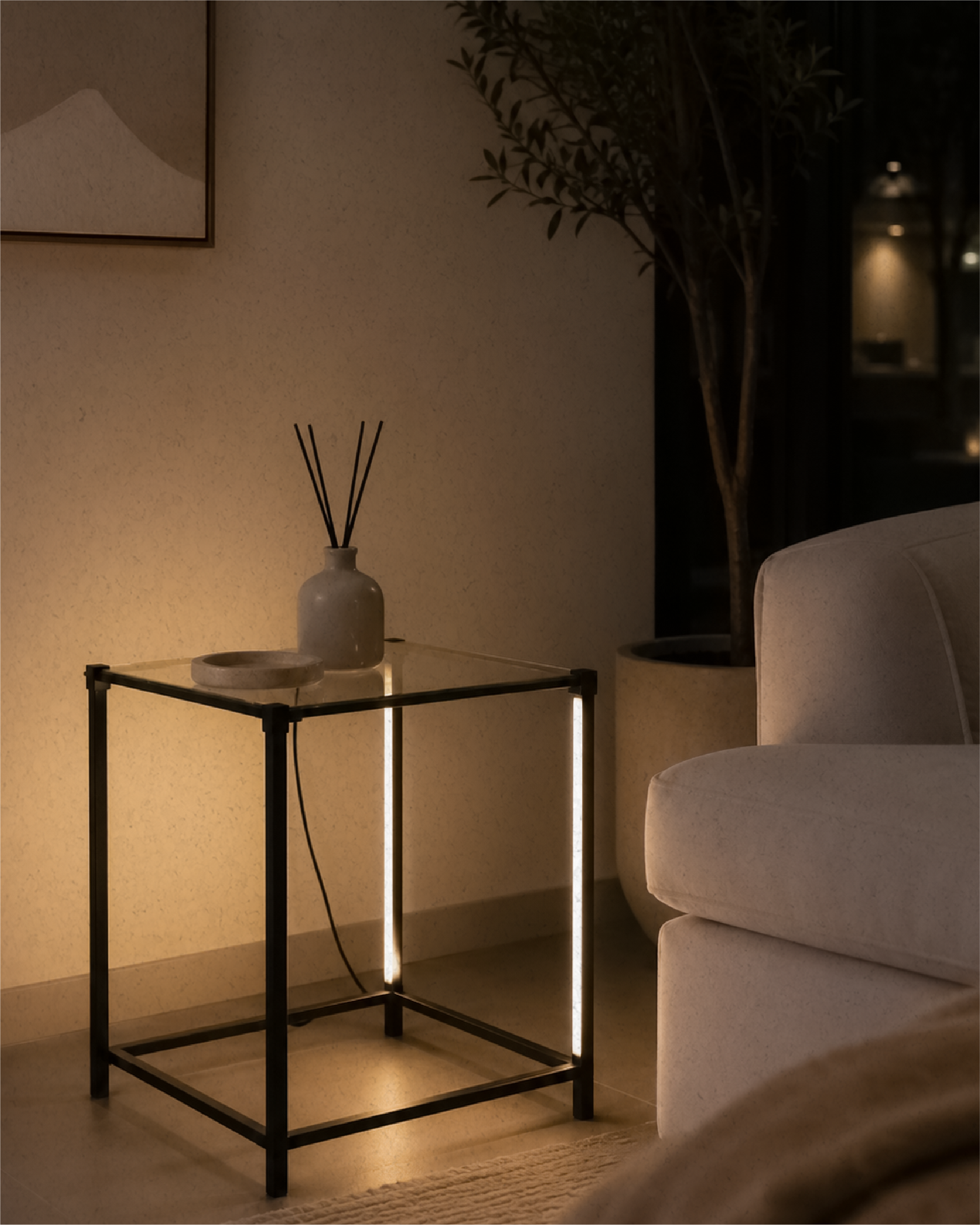NARANJO side table with integrated lighting