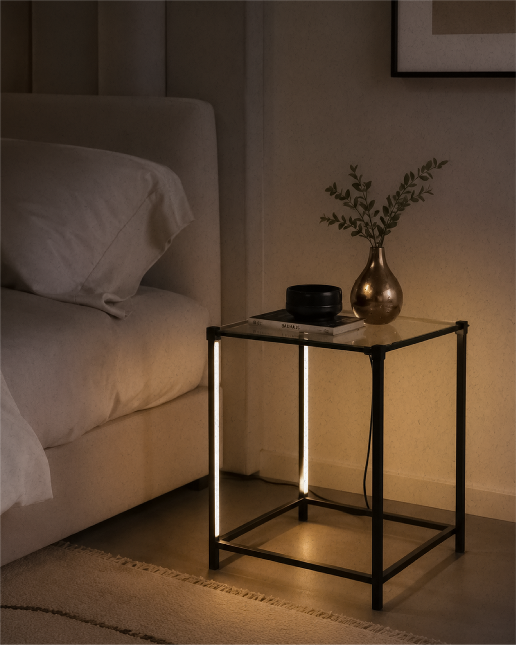 NARANJO side table with integrated lighting
