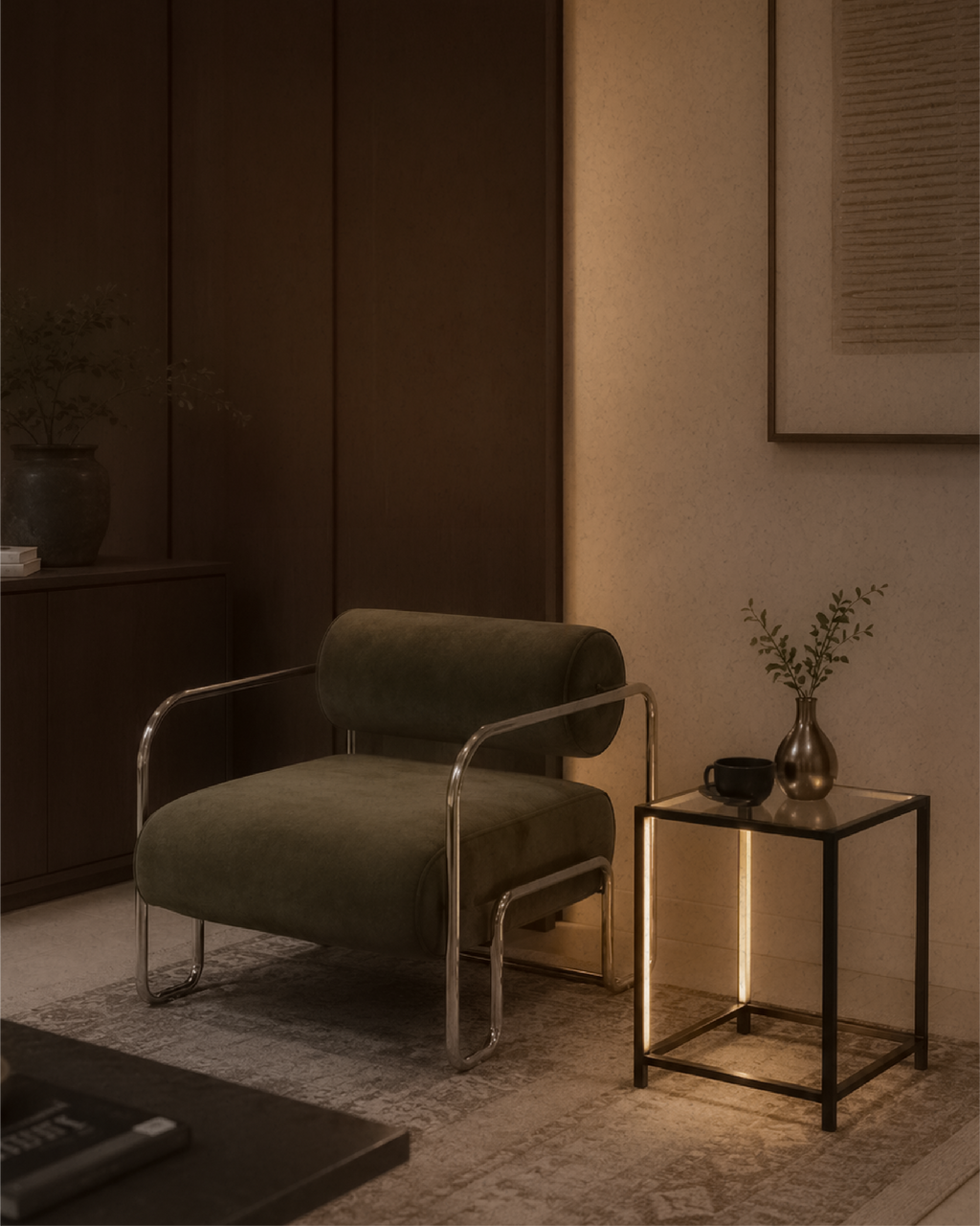 NARANJO side table with integrated lighting