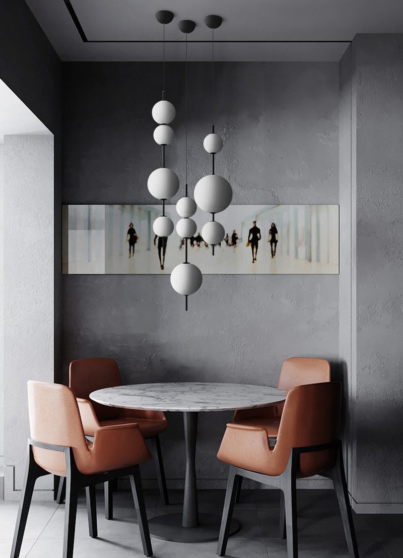 Graduated spherical pendant lighting