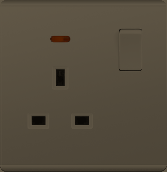 فيش ثلاثي 13 أمبير مع لمبة مع مفتاح صغير