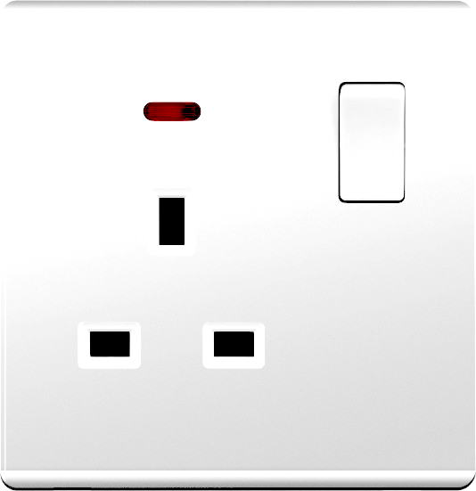 فيش ثلاثي 13 أمبير مع لمبة مع مفتاح صغير