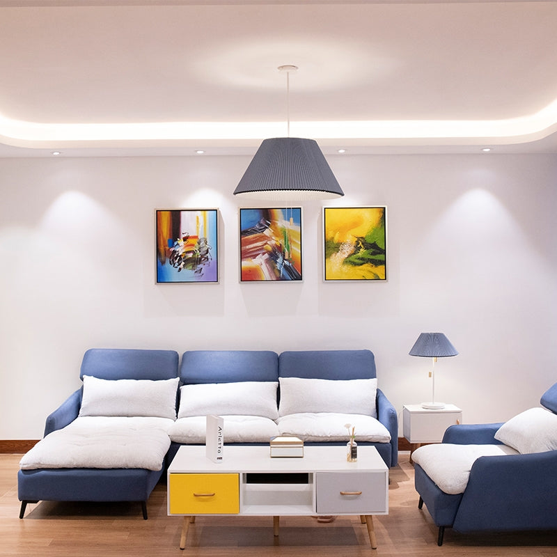 إنارة تعليق قماش زرقاء