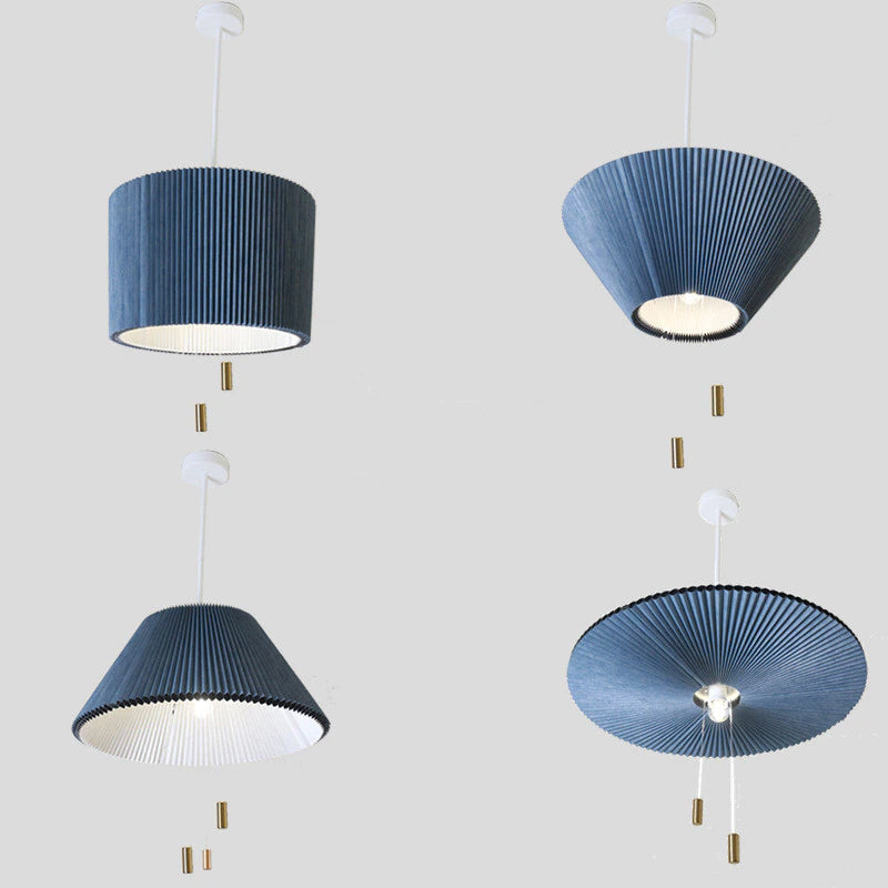 إنارة تعليق قماش زرقاء