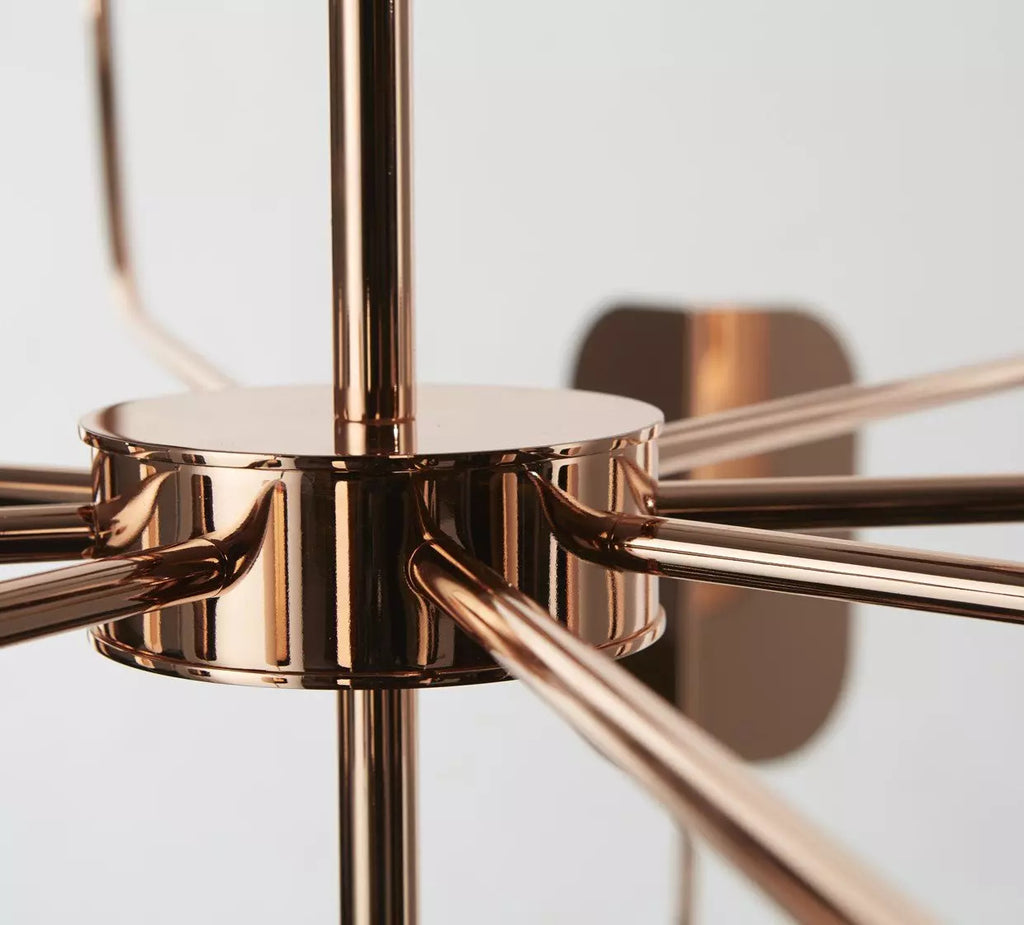 ثريا معدنية بزجاج كروي وألواح محيطية مثنية